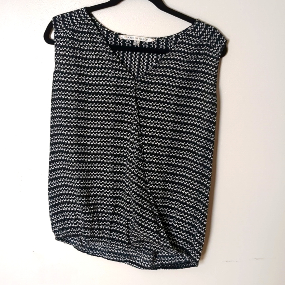 Max Studio Sleeveless Wrap Front Rayon Blouse Women's S